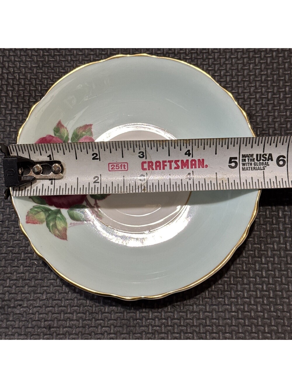 Vintage Paragon Saucer Signed R. Johnson Floating Rose Double Warrant - Picture 5 of 5